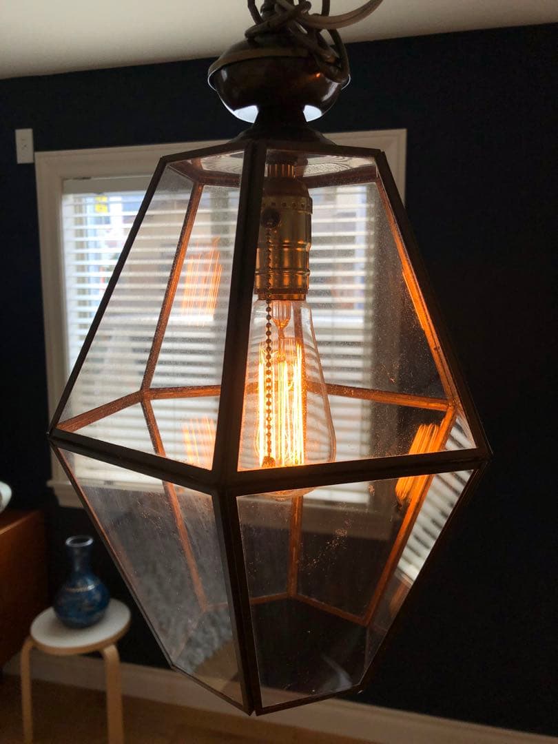 ペンタゴンシーリングライト２セット　多面体型ガラスペンダントライト