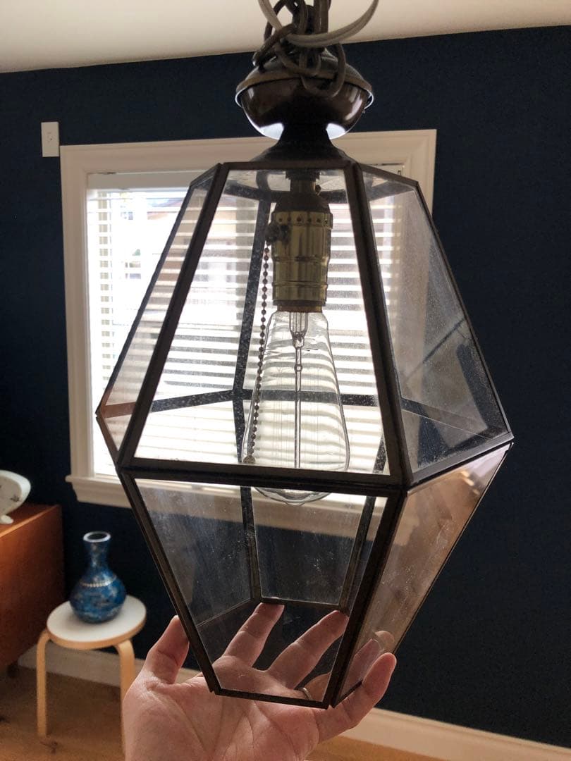 ペンタゴンシーリングライト２セット　多面体型ガラスペンダントライト