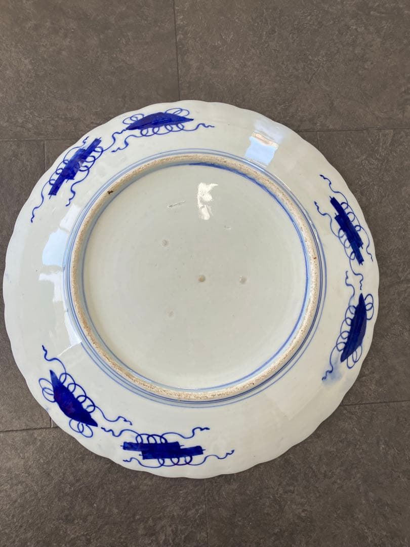 値下！時代物　色絵　金彩　花鳥絵　赤絵　大皿　飾り皿 骨董品　手描き　盛皿　龍