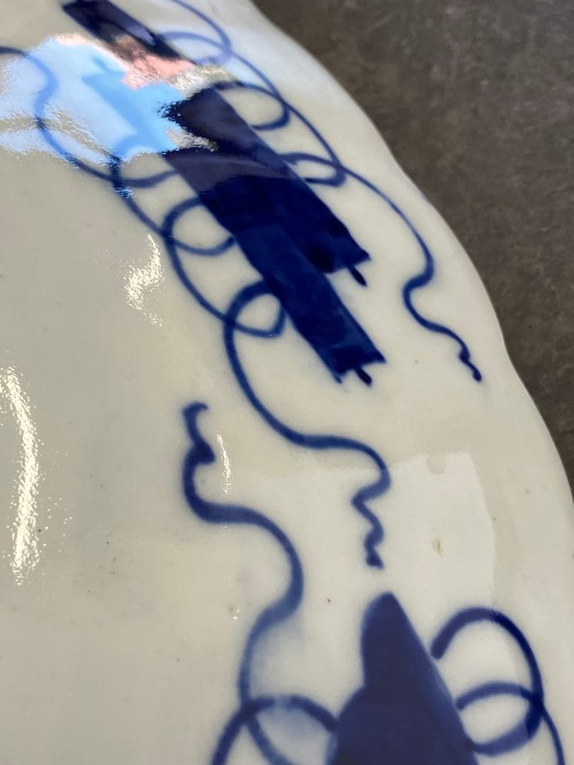 値下！時代物　色絵　金彩　花鳥絵　赤絵　大皿　飾り皿 骨董品　手描き　盛皿　龍