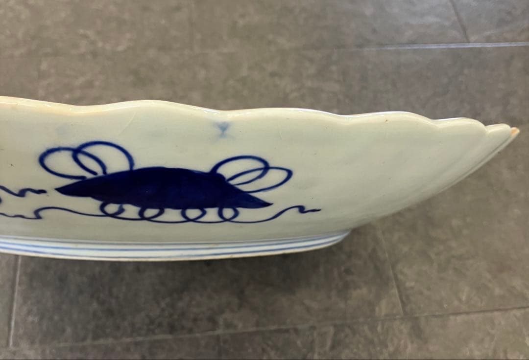 値下！時代物　色絵　金彩　花鳥絵　赤絵　大皿　飾り皿 骨董品　手描き　盛皿　龍