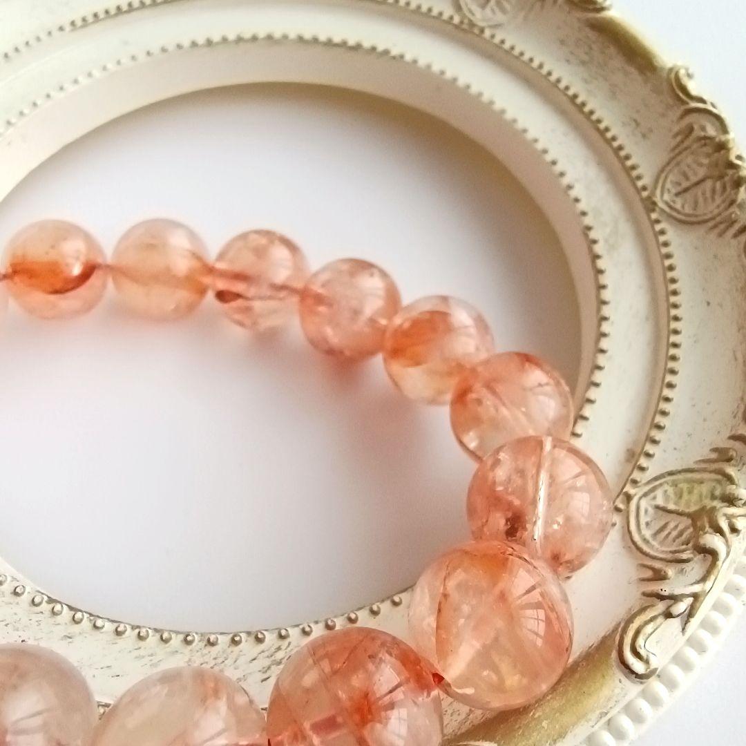 幸運を招く強力なチャージ効果【虹入りマニカラン水晶】丸珠ブレスレット