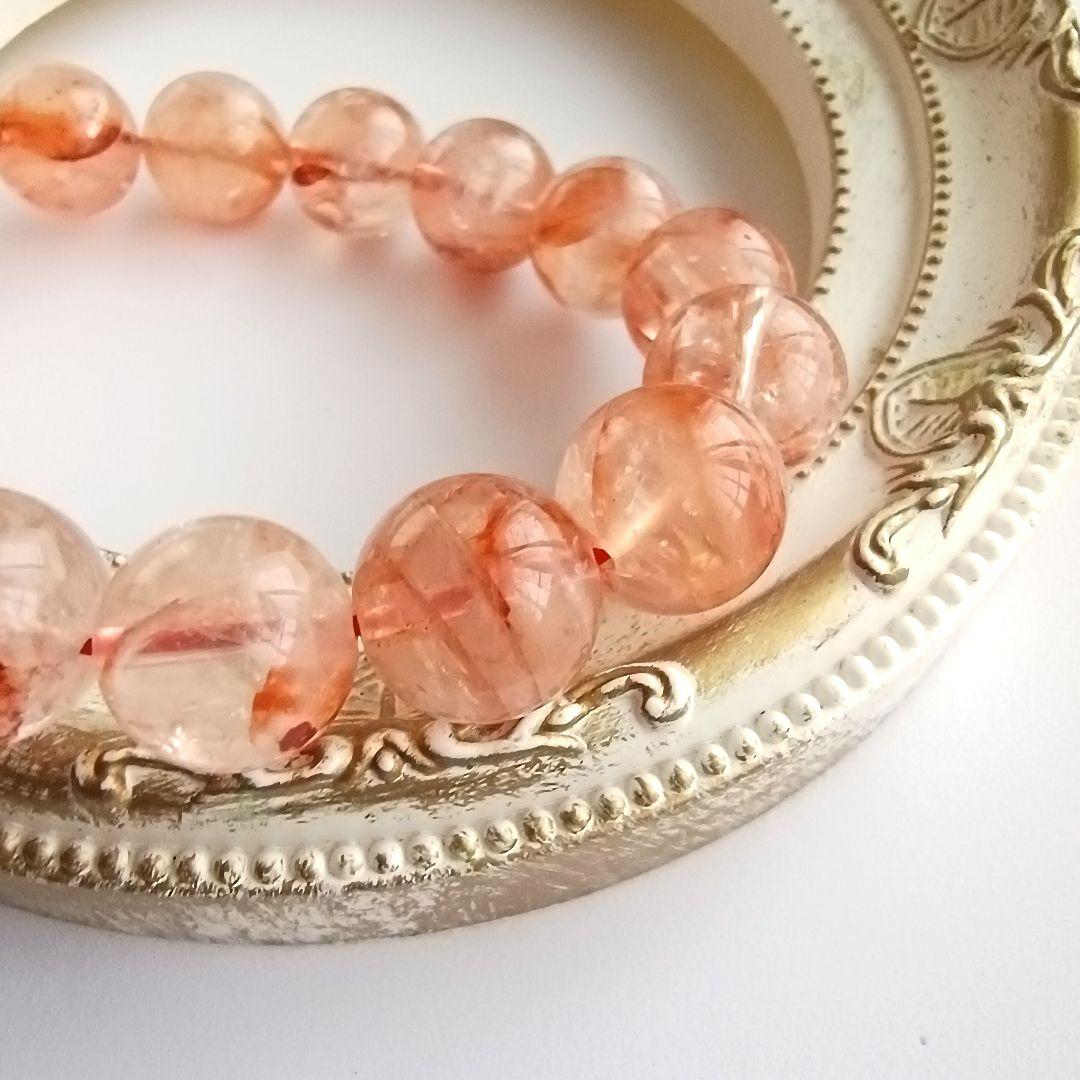 幸運を招く強力なチャージ効果【虹入りマニカラン水晶】丸珠ブレスレット