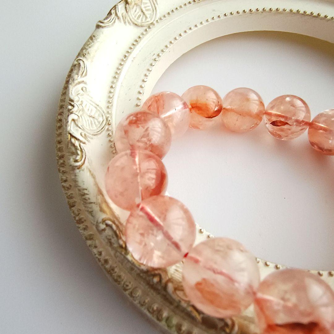 幸運を招く強力なチャージ効果【虹入りマニカラン水晶】丸珠ブレスレット