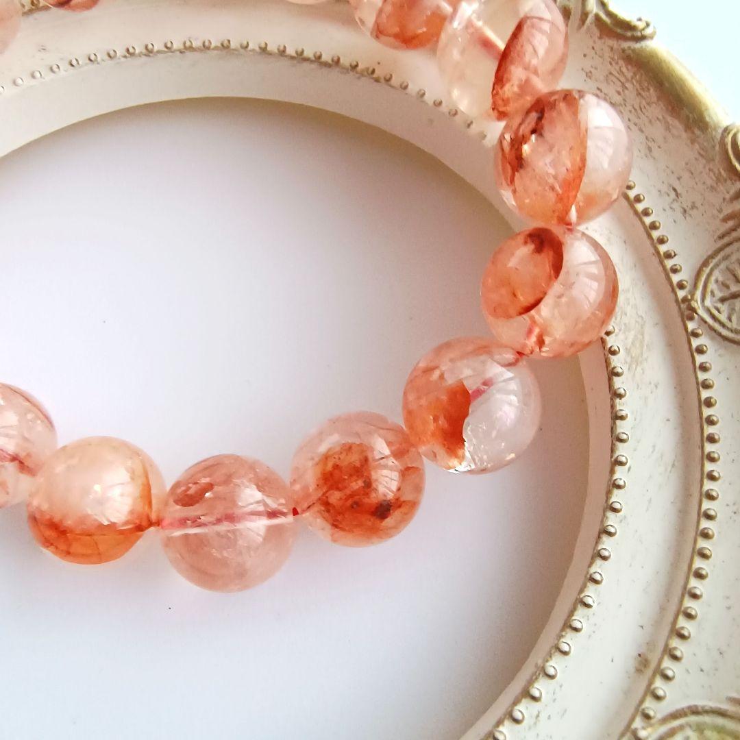 幸運を招く強力なチャージ効果【虹入りマニカラン水晶】丸珠ブレスレット