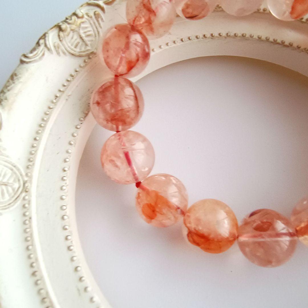 幸運を招く強力なチャージ効果【虹入りマニカラン水晶】丸珠ブレスレット