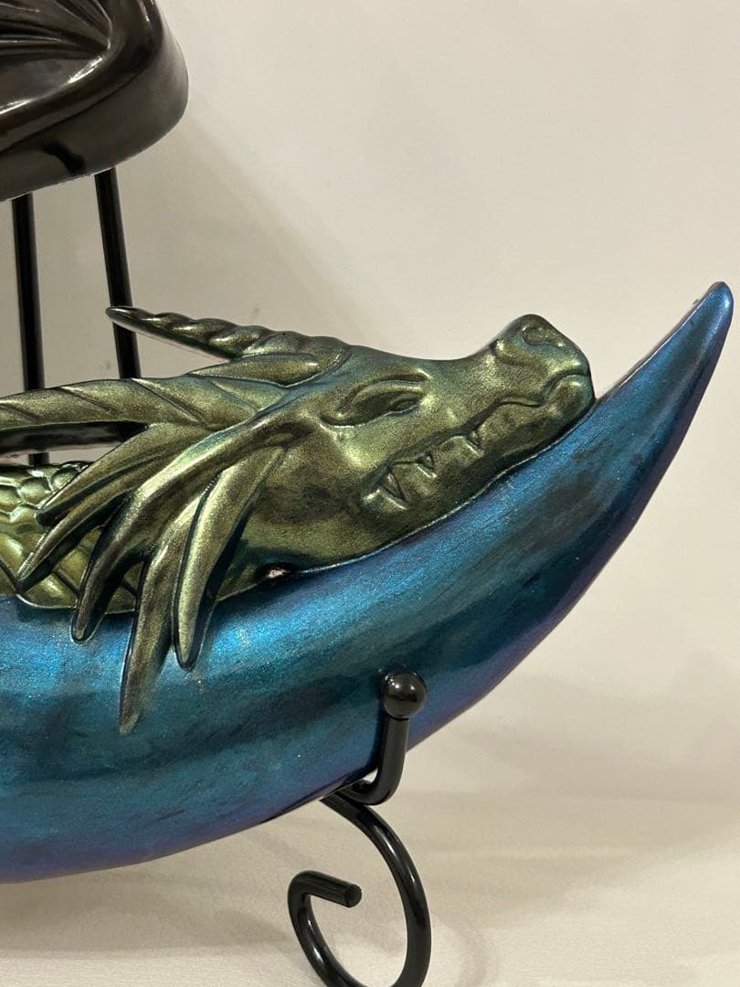 ⭐️最強金運〜龍神＆三日月⭐️龍体文字フトマニ図①オルゴナイト⭐️スタンド付