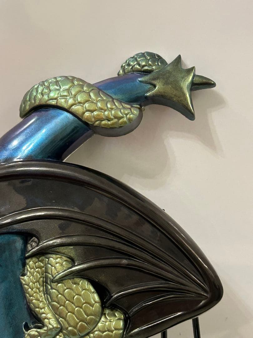 ⭐️最強金運〜龍神＆三日月⭐️龍体文字フトマニ図①オルゴナイト⭐️スタンド付