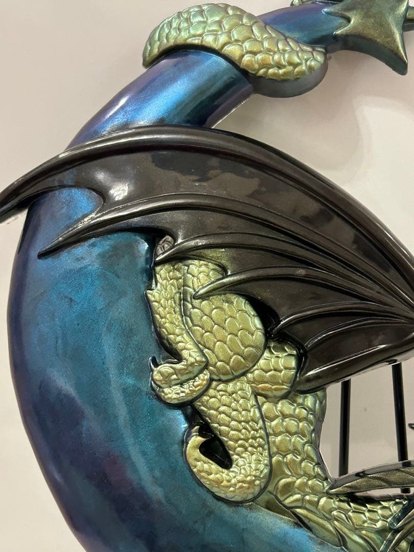 ⭐️最強金運〜龍神＆三日月⭐️龍体文字フトマニ図①オルゴナイト⭐️スタンド付