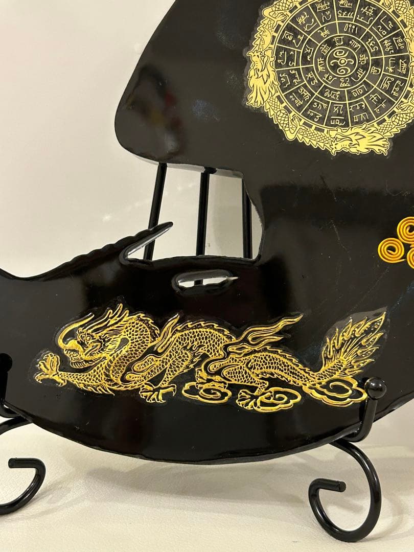 ⭐️最強金運〜龍神＆三日月⭐️龍体文字フトマニ図①オルゴナイト⭐️スタンド付