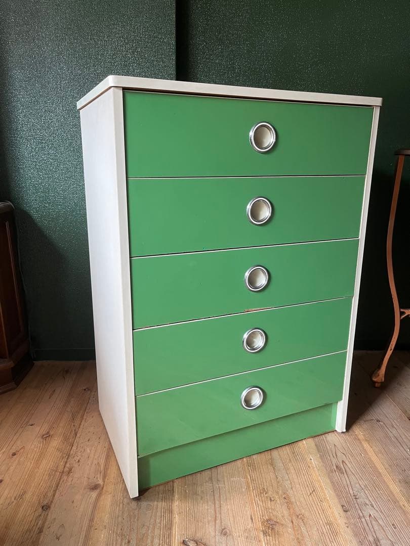 チェスト 昭和レトロ レトロポップ インテリア 当時物 緑 グリーン