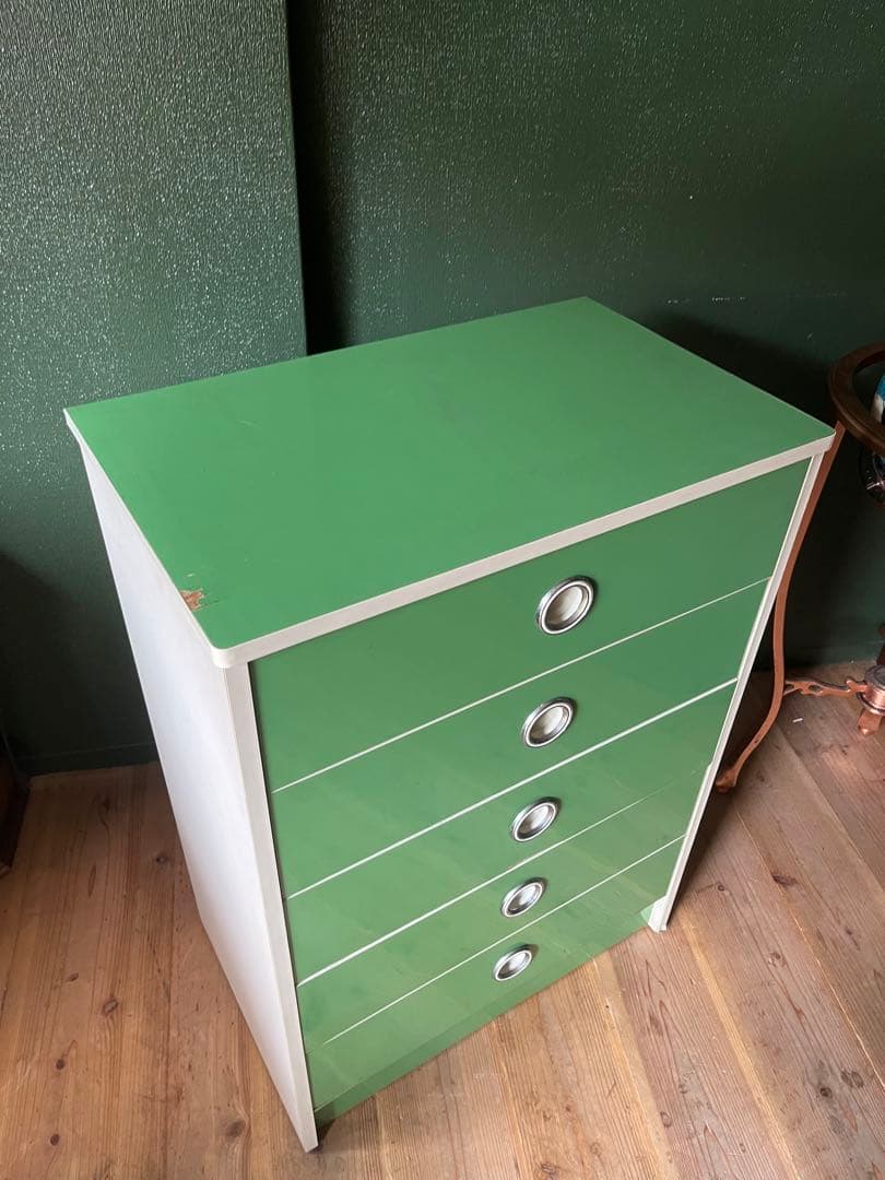 チェスト 昭和レトロ レトロポップ インテリア 当時物 緑 グリーン