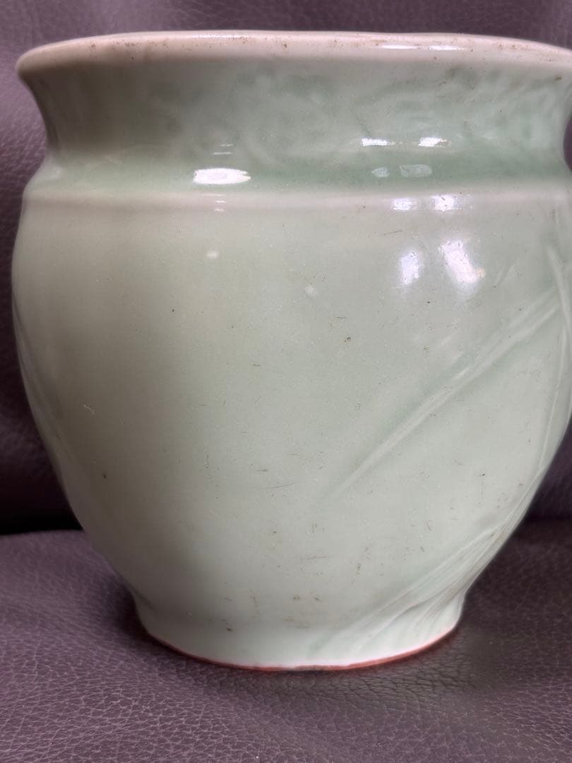 絵　鳥　缶水鉢