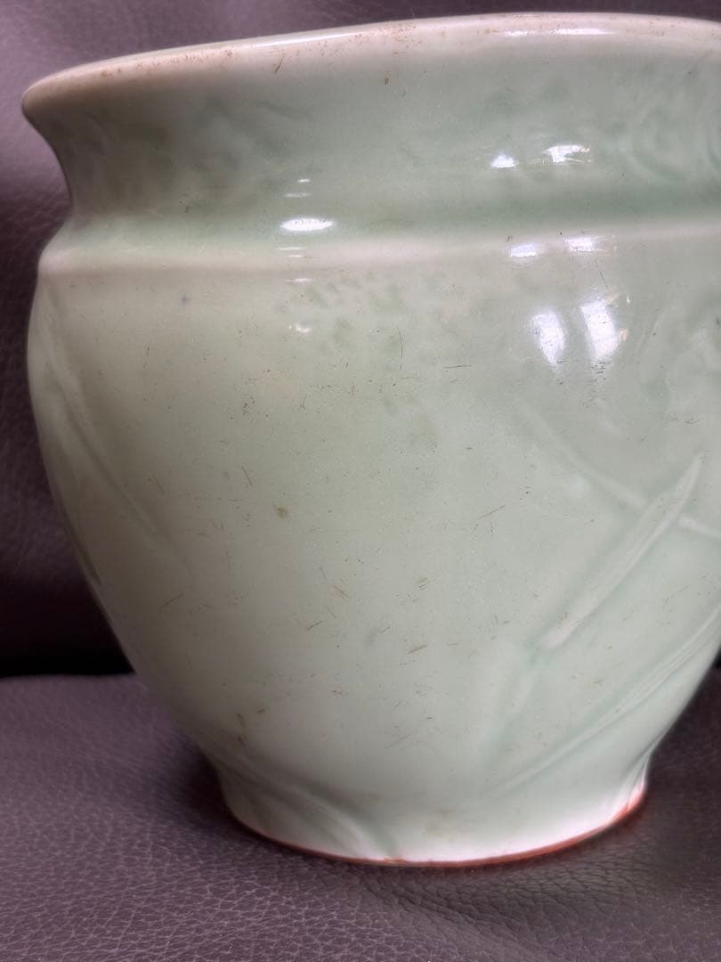 絵　鳥　缶水鉢