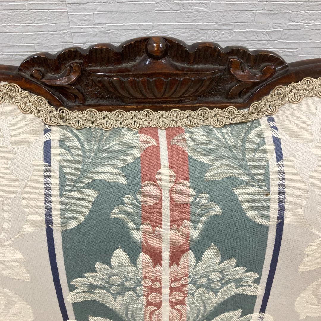 アンティーク調　クラシック　２人掛けソファ　ラブソファ　コンパクト