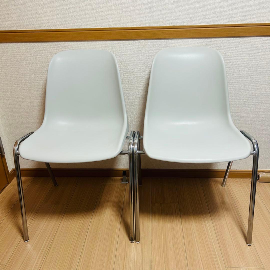 MOD ELENA スタッキングチェア 2脚 ホワイト色 ミッドセンチュリー