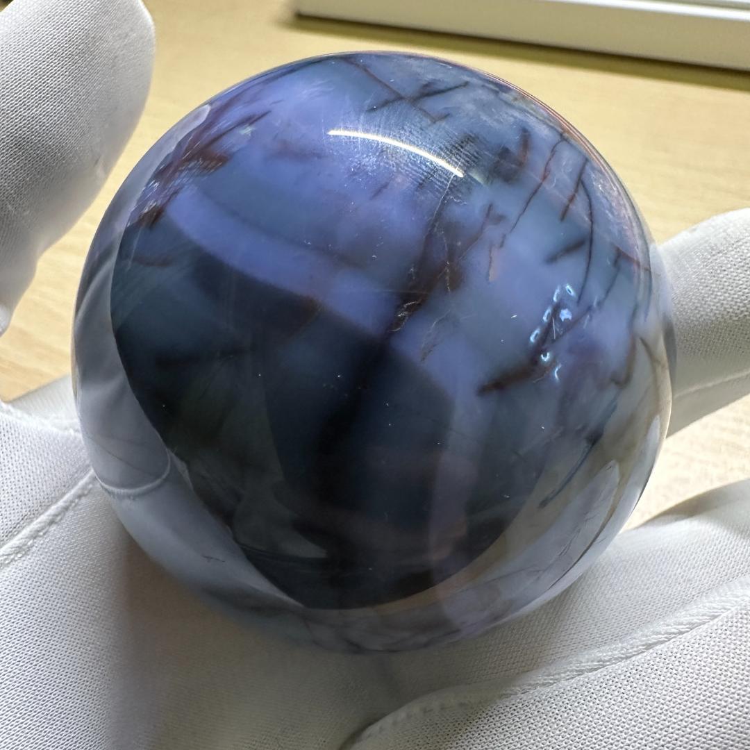 ★パープル桜瑪瑙 スフィア 丸玉 天然石 パワーストーン 癒し チェリーアゲート