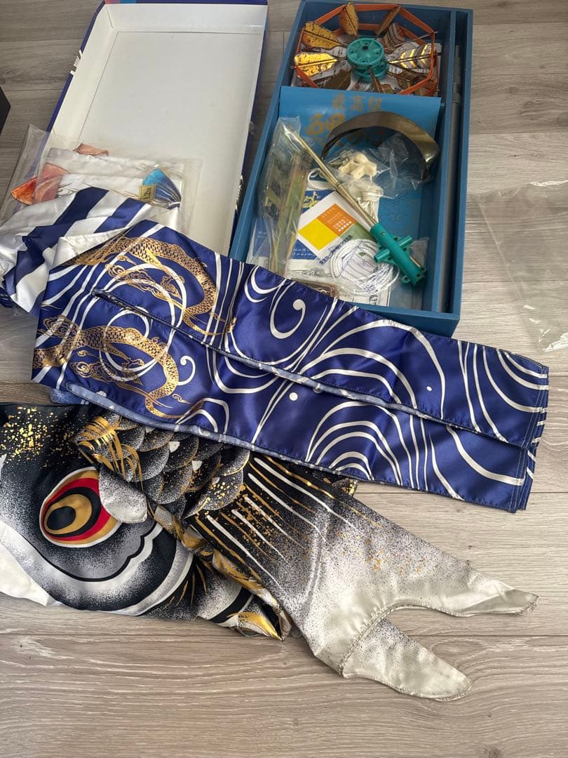 鯉のぼり 1.5m 蒼龍　金箔　ベランダ用