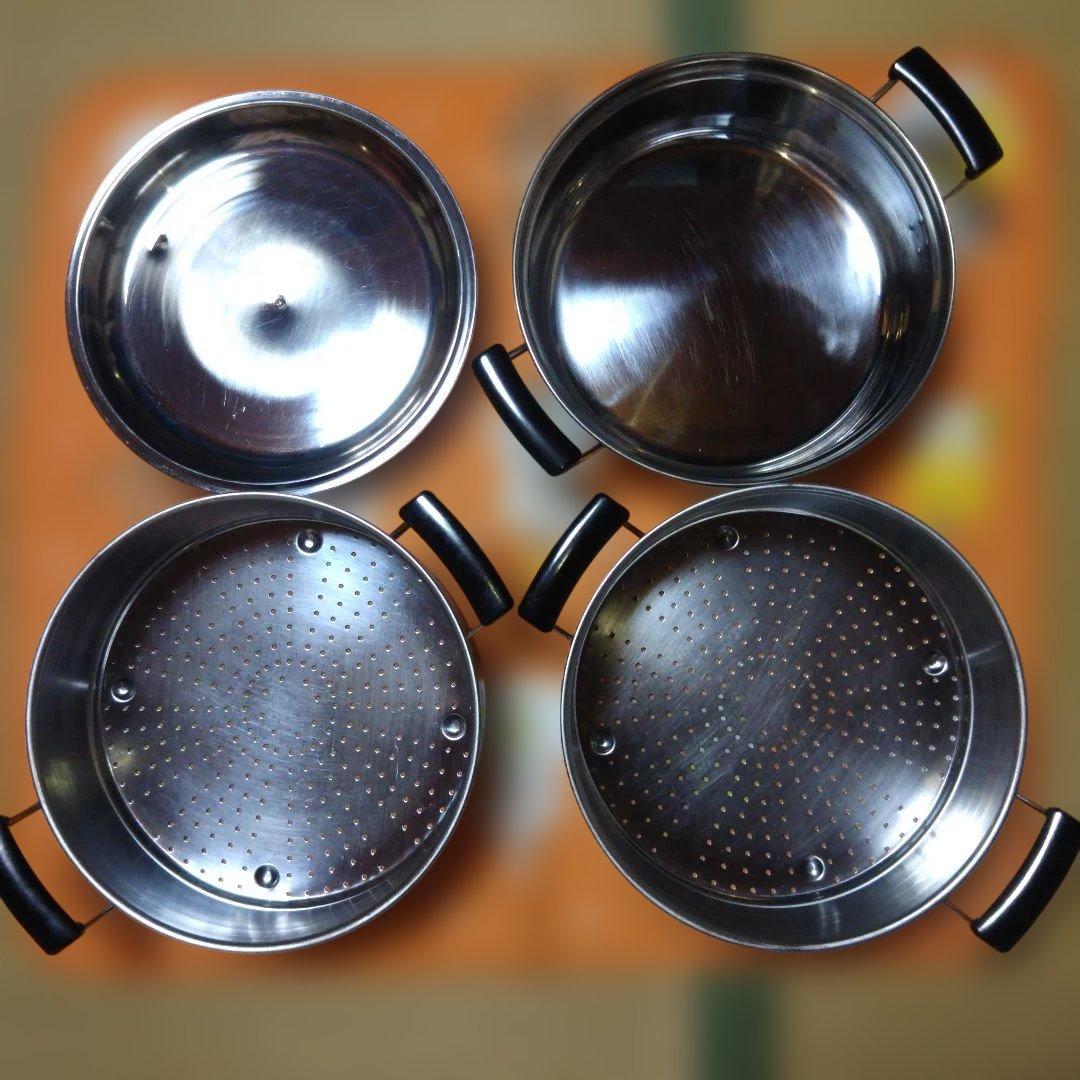 神子島製作所 桃印 PEACH BRAND 三段蒸し器 27cm