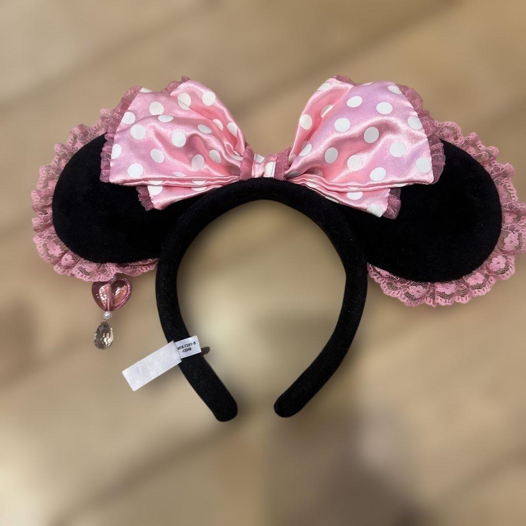 ディズニーカチューシャ【ミニーイヤリングカチューシャ・ピンク