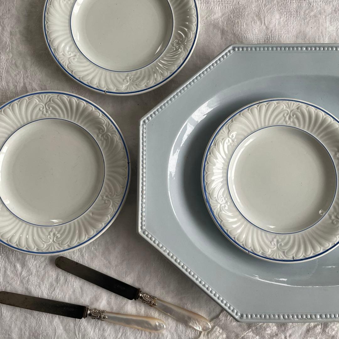 フランス アンティーク クレイユモントロー オクトゴナル 大皿