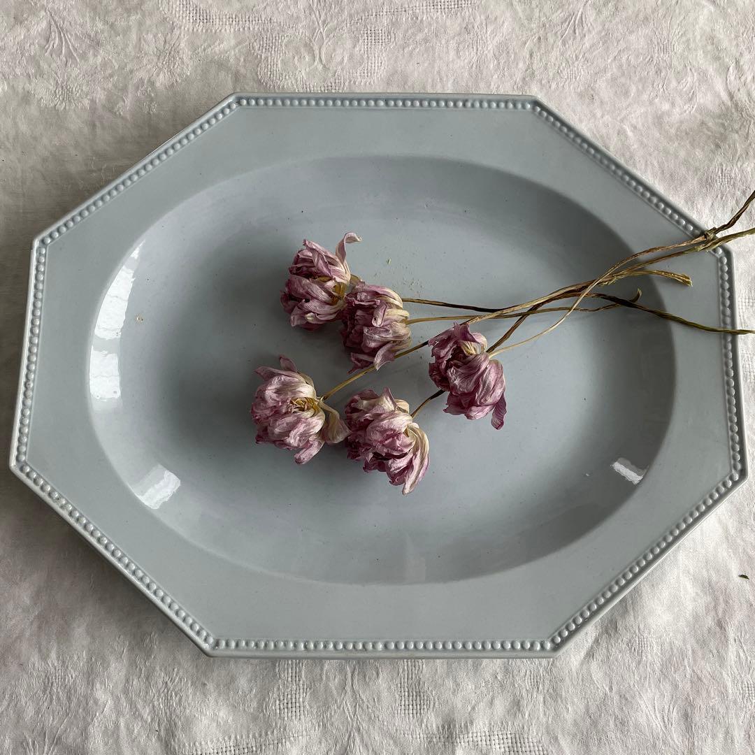 フランス アンティーク クレイユモントロー オクトゴナル 大皿