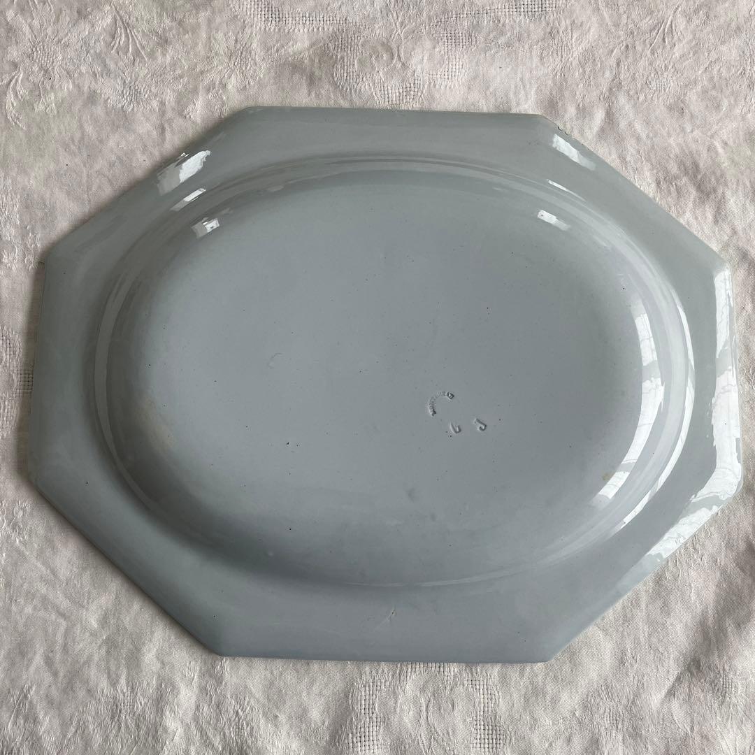 フランス アンティーク クレイユモントロー オクトゴナル 大皿