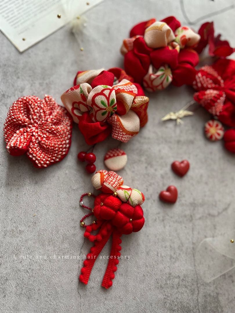 6*様 七五三　七五三髪飾り　ヘッドドレス　着物髪飾り　リメイク髪飾り　056