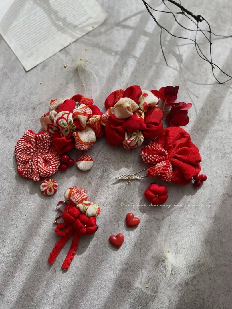 6*様 七五三　七五三髪飾り　ヘッドドレス　着物髪飾り　リメイク髪飾り　056