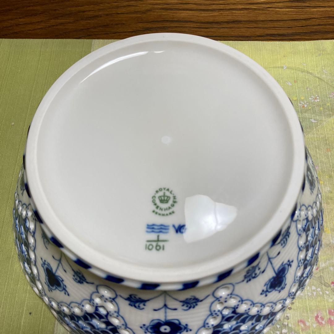 ロイヤルコペンハーゲン　ブルーフルーテッドダブルレース　フルーツボウル