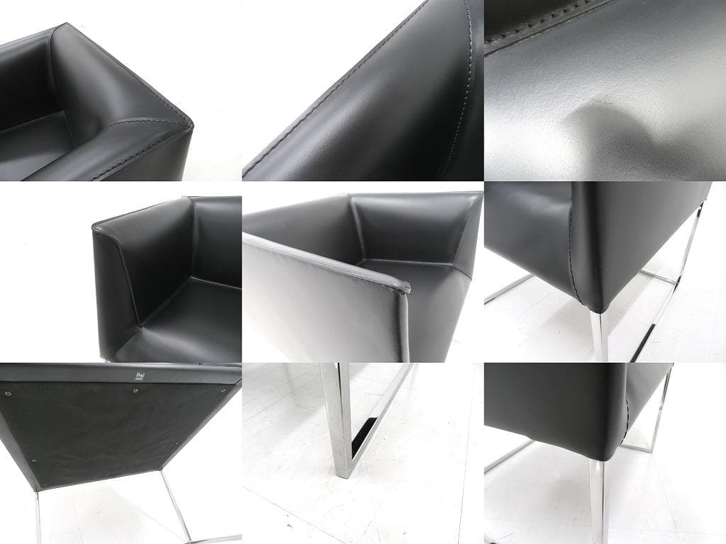 展示品 イタリア FRAG フラッグ 総本革 サドルレザー チェア ソファ