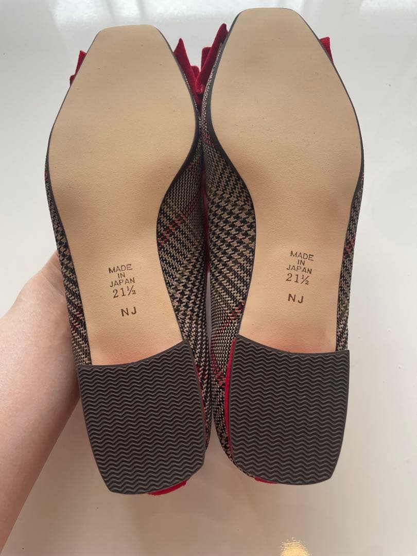 DIANA チェック柄 フラットシューズ 21.5cm