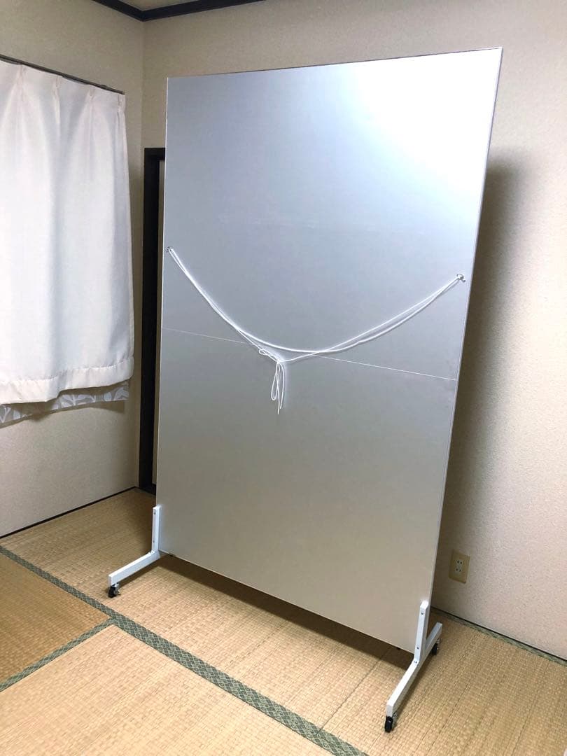 割れない 鏡 姿見 キャスター付きスタンドミラー 大きめ ホワイトフレーム