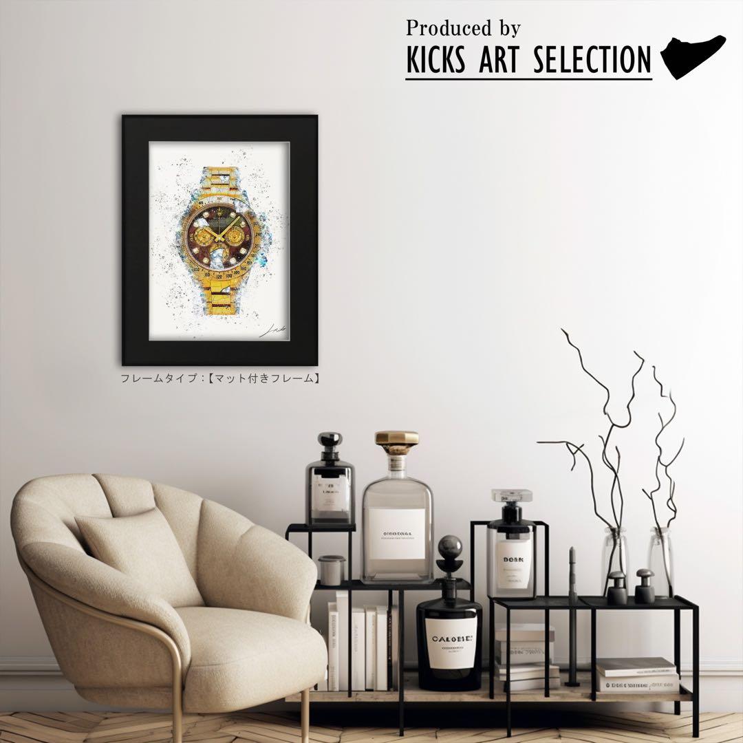 Rolex/ロレックスオマージュアートインテリアポスター/ゴールド