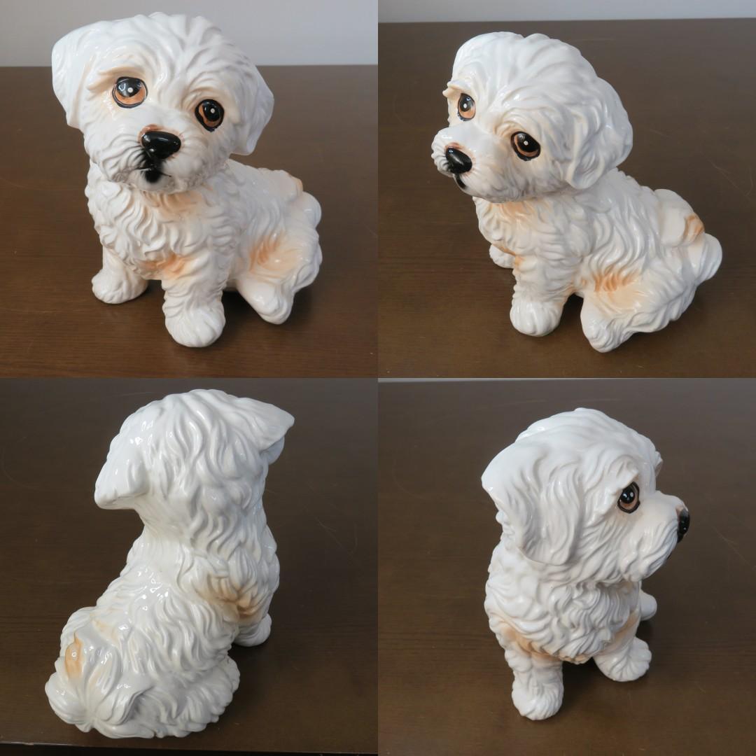 マルチーズ イヌ 犬 置物 インテリア 陶器 陶器人形 ワンちゃん 置物
