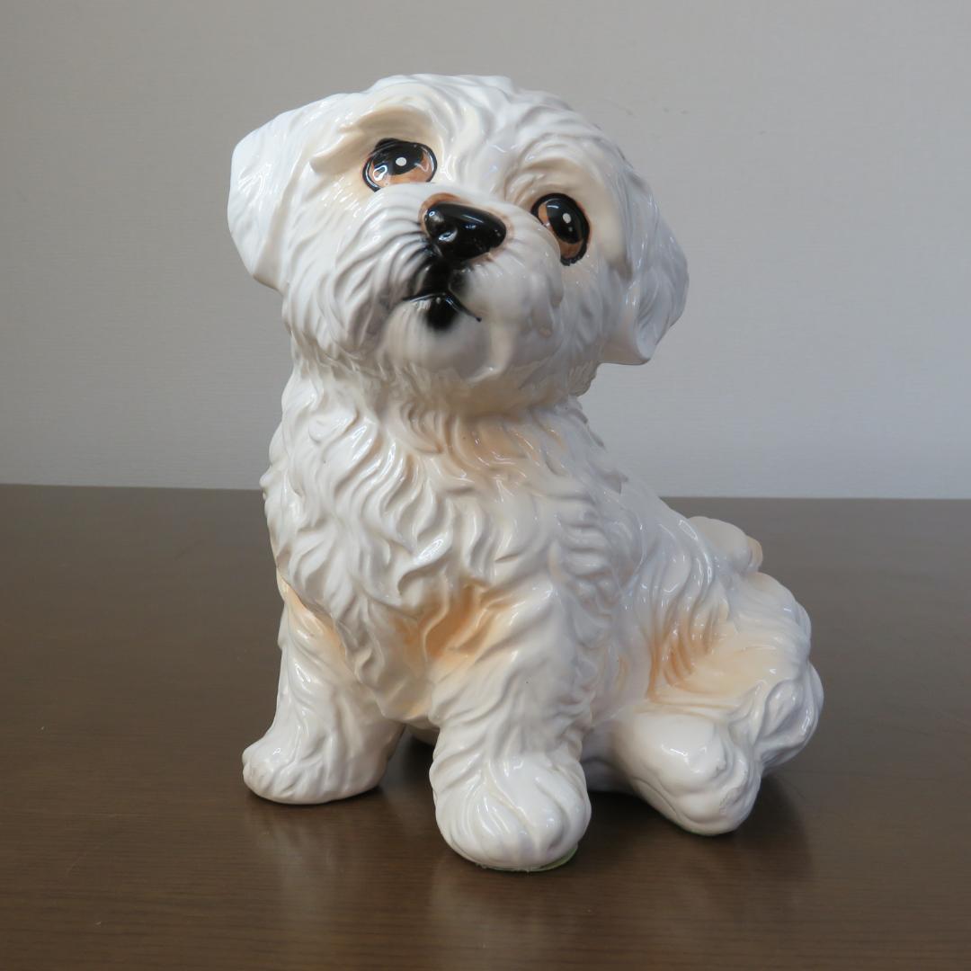 マルチーズ イヌ 犬 置物 インテリア 陶器 陶器人形 ワンちゃん 置物