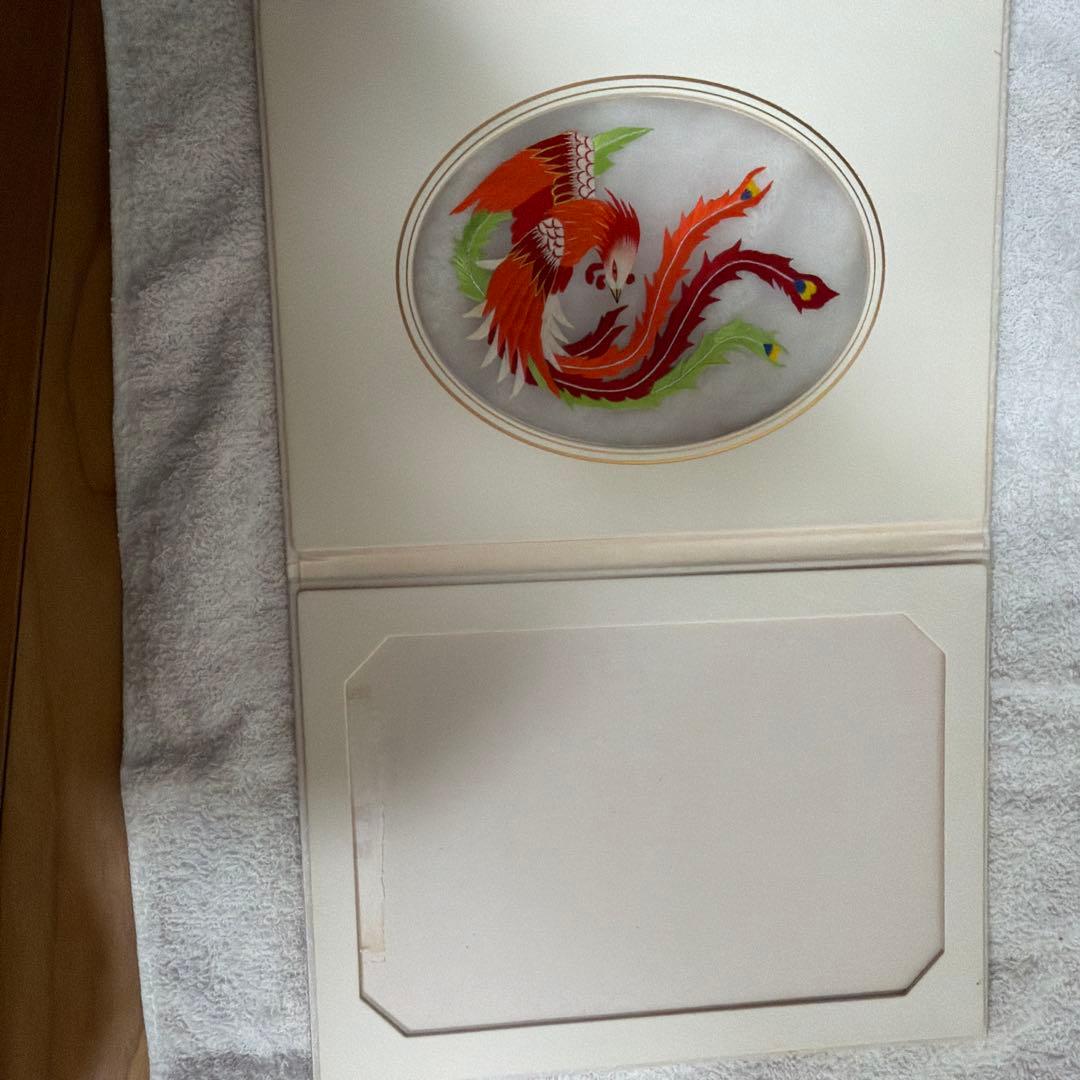 鳳凰の刺繍 オーバル型インテリア