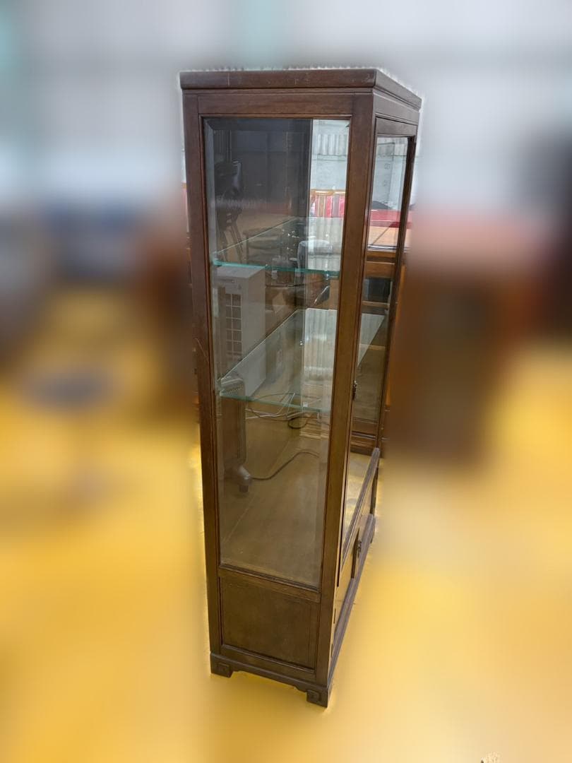 ガラス製ディスプレイキャビネット 木製 ショーケース