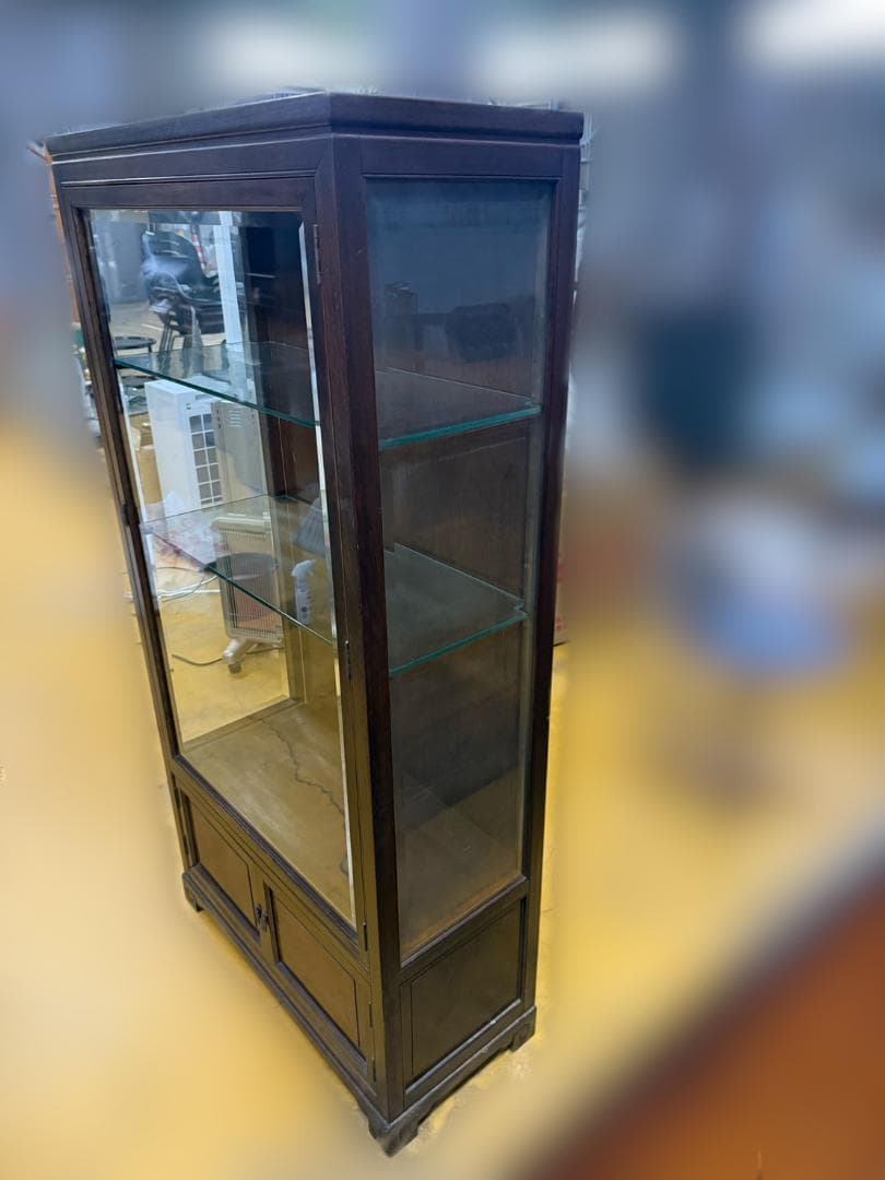 ガラス製ディスプレイキャビネット 木製 ショーケース