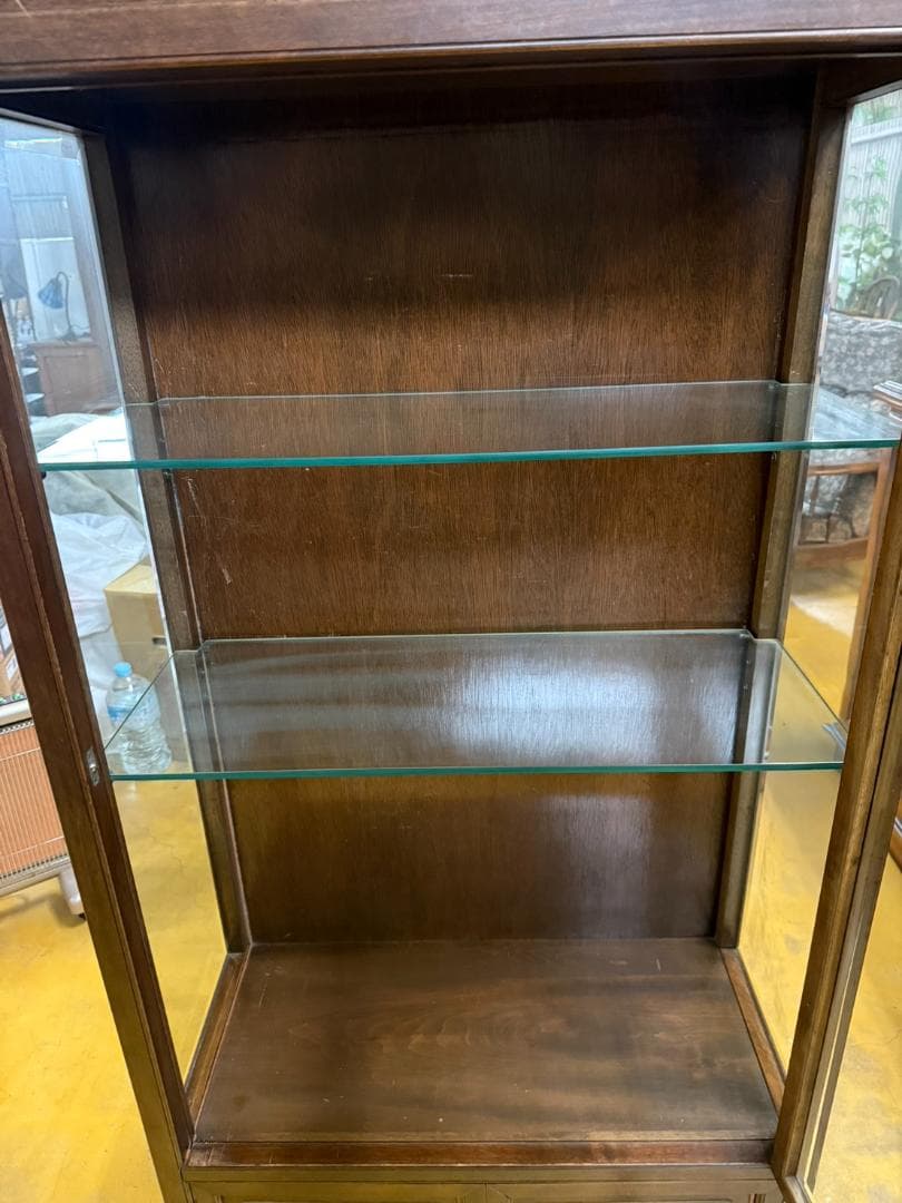 ガラス製ディスプレイキャビネット 木製 ショーケース