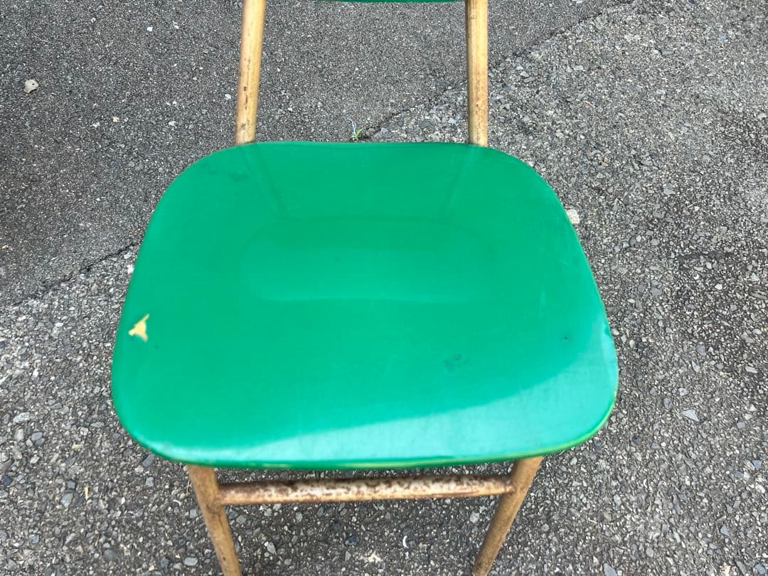 送料込み！インダストリアル ヴィンテージ チェア グリーン 　　福岡県北九州