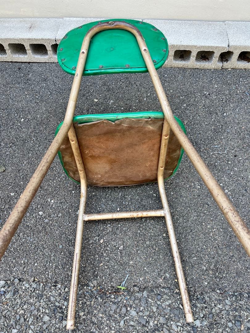 送料込み！インダストリアル ヴィンテージ チェア グリーン 　　福岡県北九州