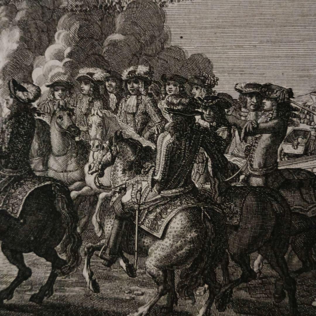 お値下げ　額装品　1673年　J.DOLIVAR 「ライン侵攻の図」稀少　美品