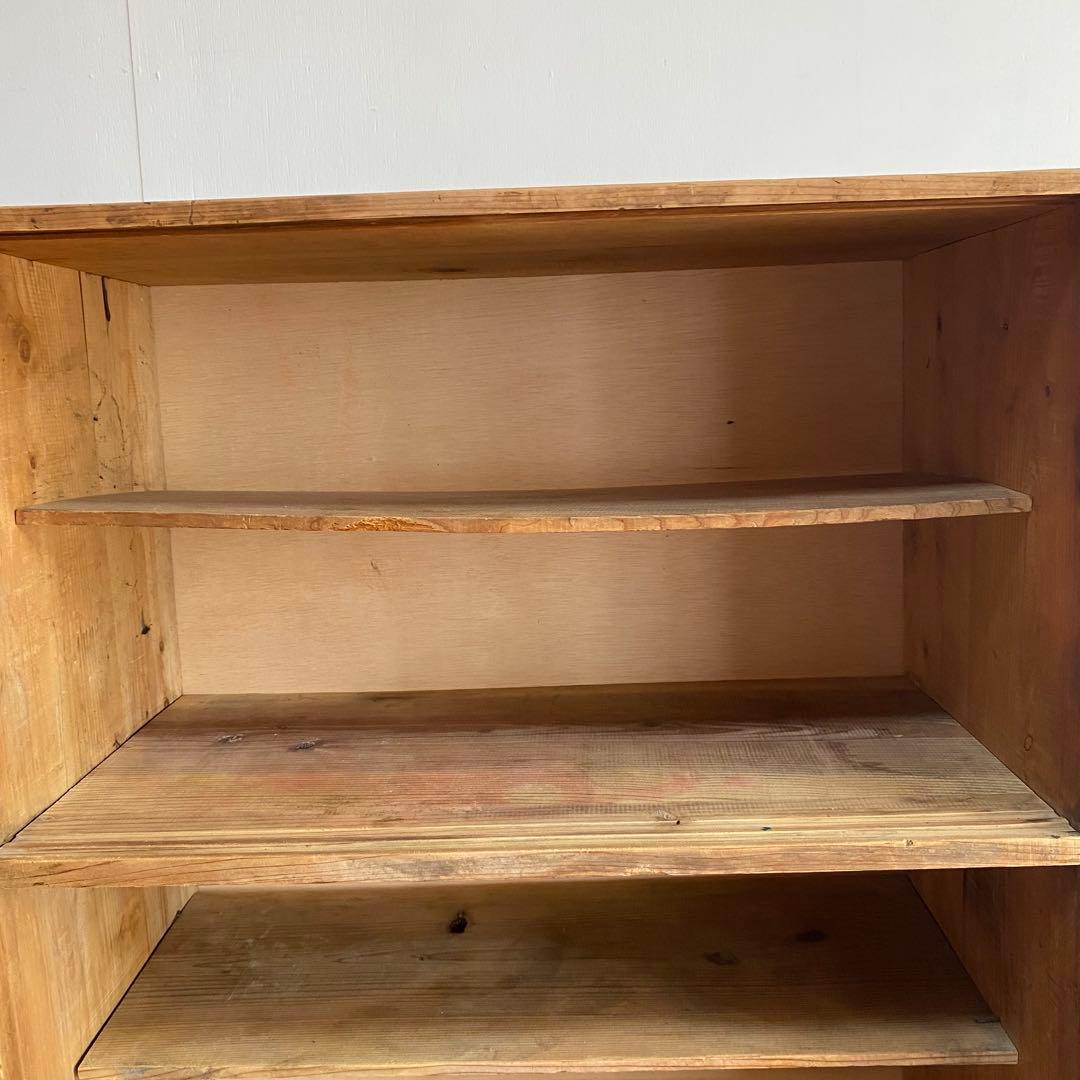 アンティーク チェスト 棚 食器棚 本棚 無塗装 z843