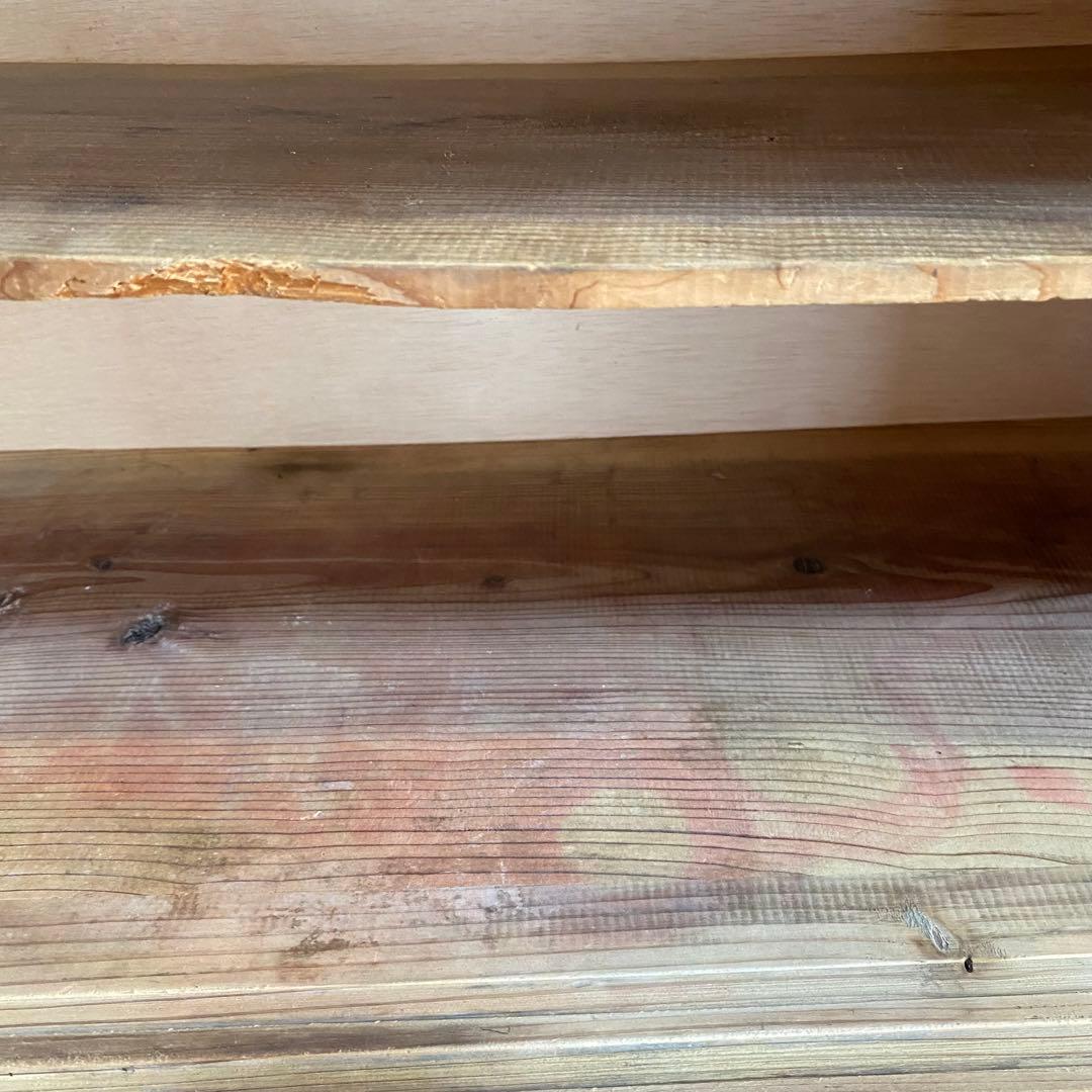 アンティーク チェスト 棚 食器棚 本棚 無塗装 z843