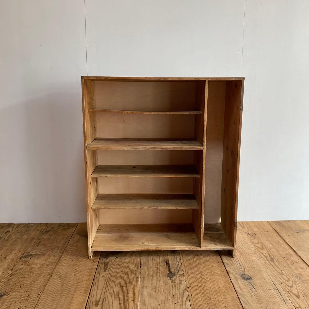 アンティーク チェスト 棚 食器棚 本棚 無塗装 z843