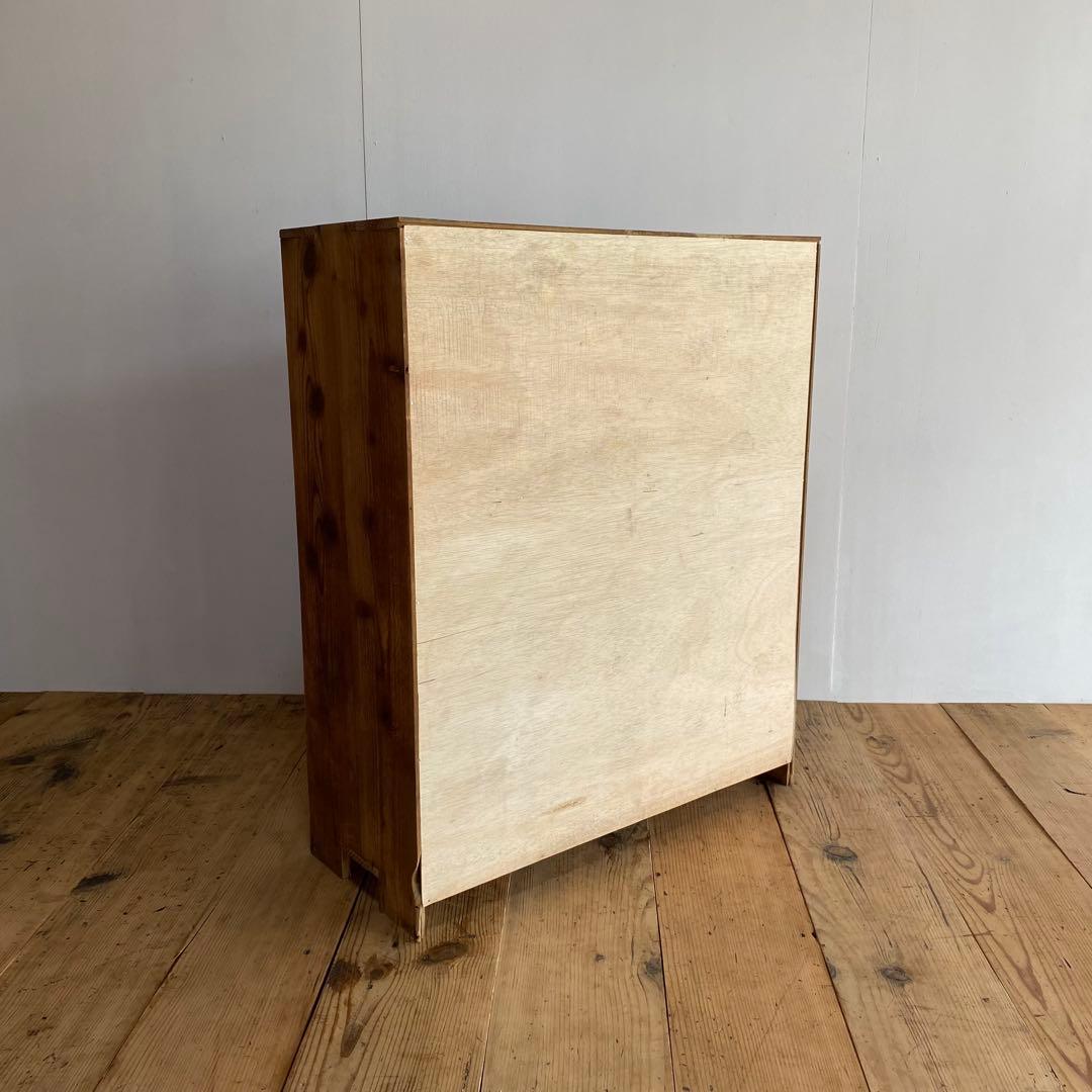 アンティーク チェスト 棚 食器棚 本棚 無塗装 z843