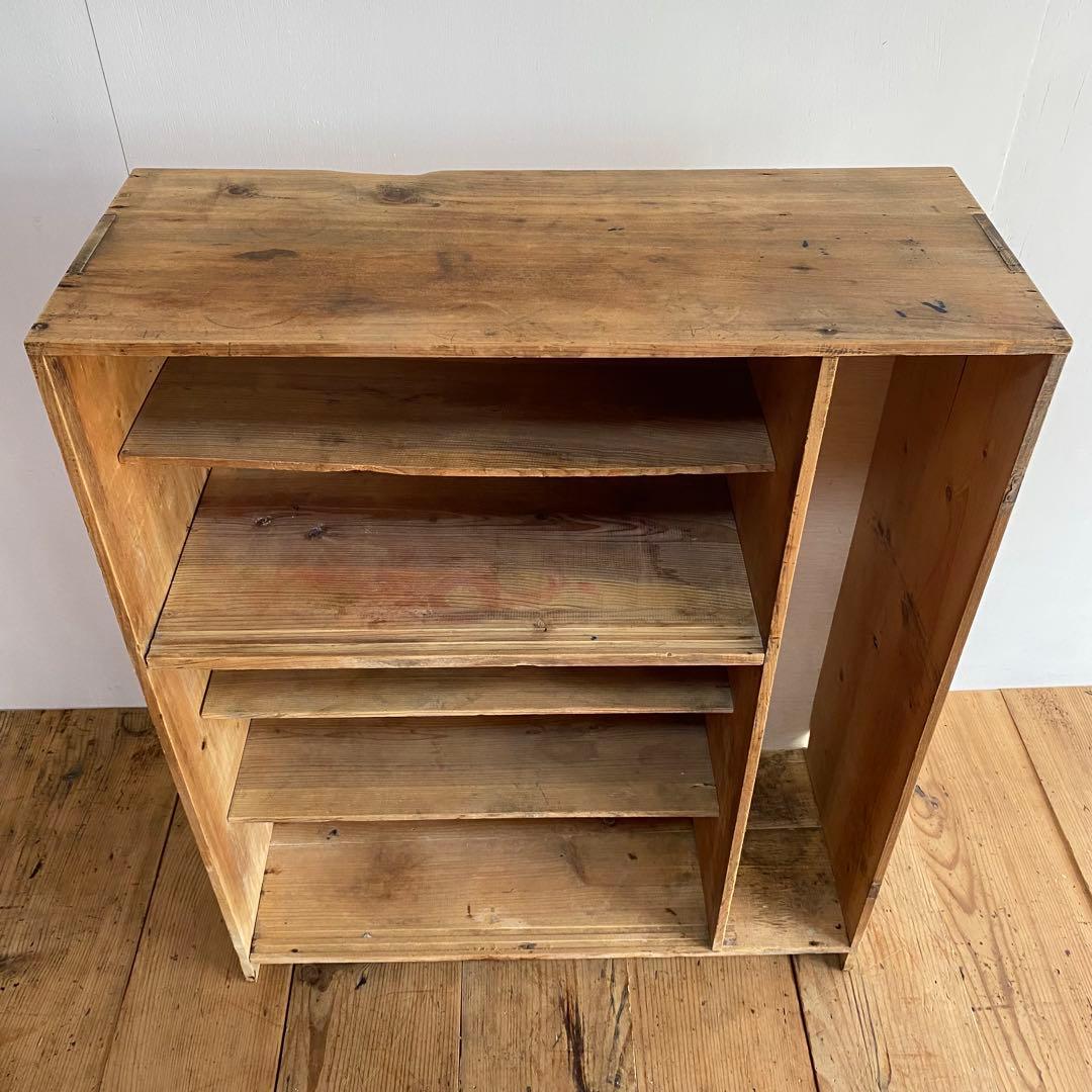 アンティーク チェスト 棚 食器棚 本棚 無塗装 z843