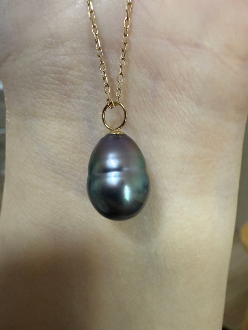 黒蝶南洋真珠ペンダントk18金
