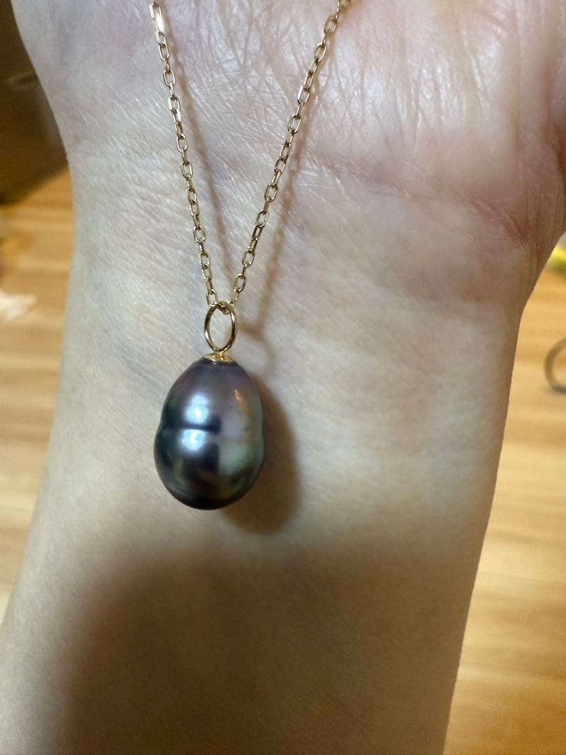 黒蝶南洋真珠ペンダントk18金